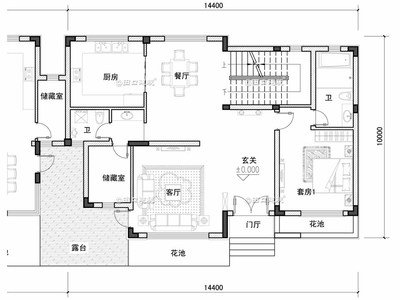 正方形套房平面设计