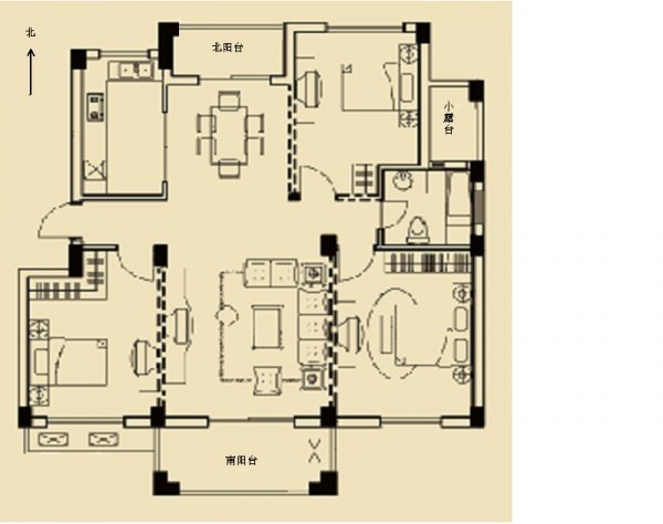 入户门正对卧室平面设计