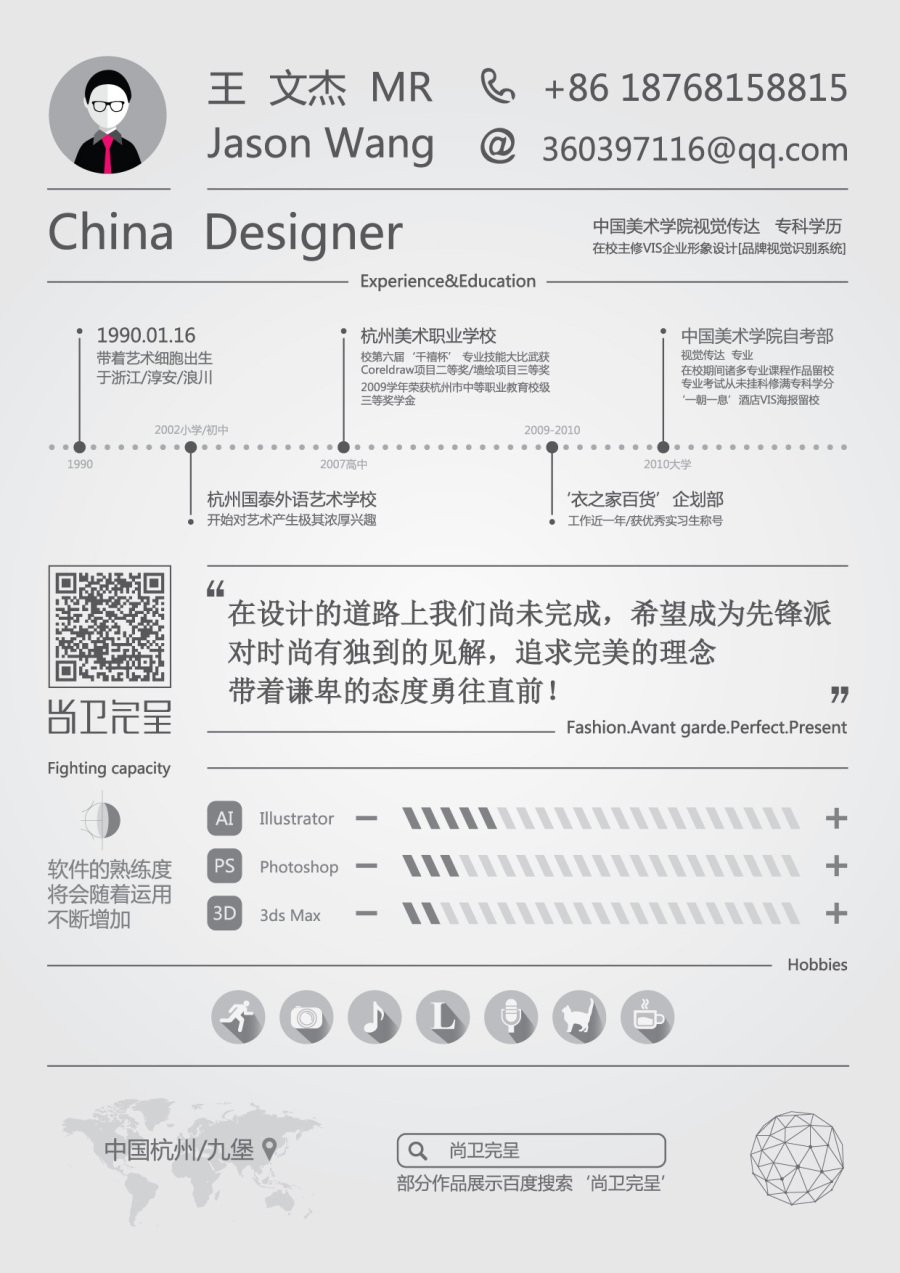 视觉传达平面设计师简历