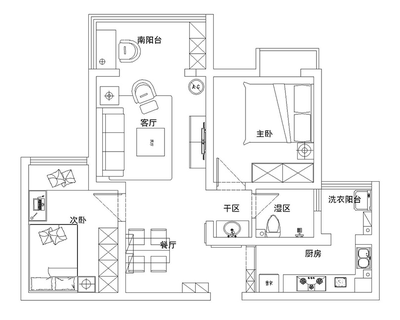 客厅平面设计案例图大全