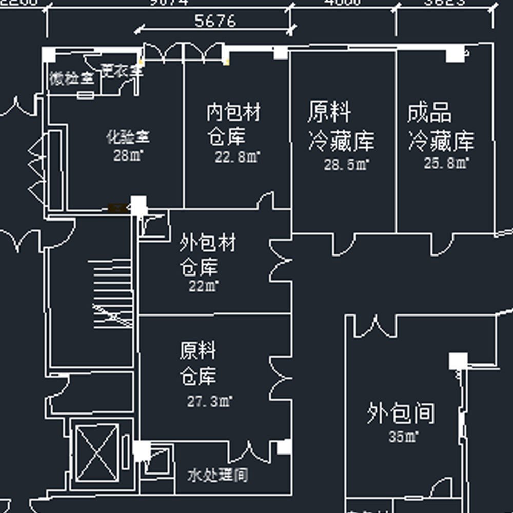 烘焙车间平面设计图cad