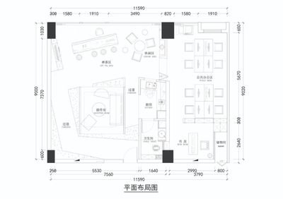 狭长办公空间平面设计