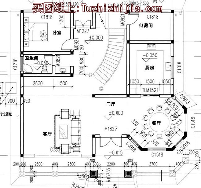 弧形卧室平面设计图