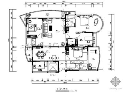 新中式平面设计室内图